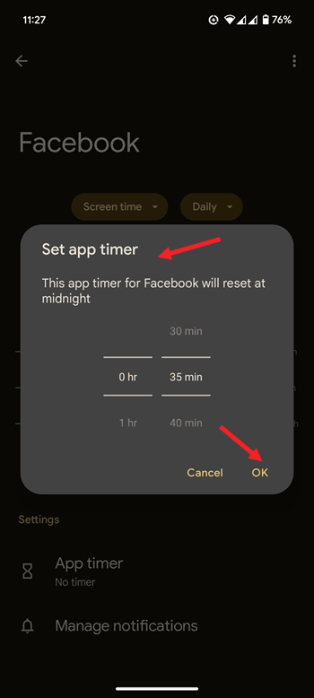 Android Screen Time Limit