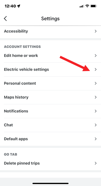 Electric Vehicle Settings