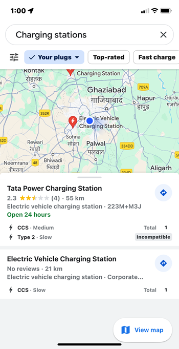 Electric car charger stations near me.