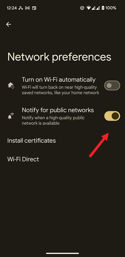 Notify for public networks