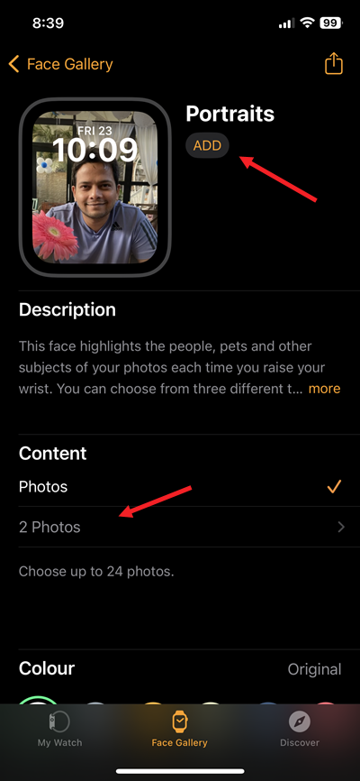 Add Portrait Photos