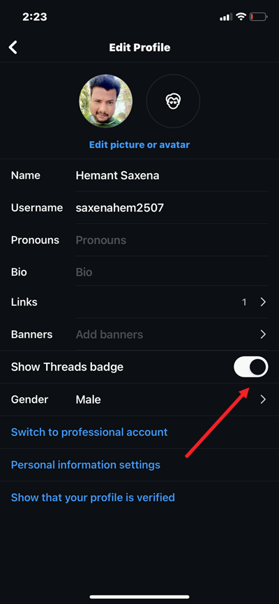 Disable Threads Badge 