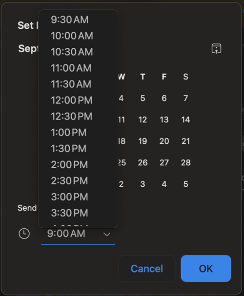 Customize time on Mac Outlook app