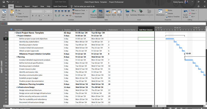 Gantt Chart Template.